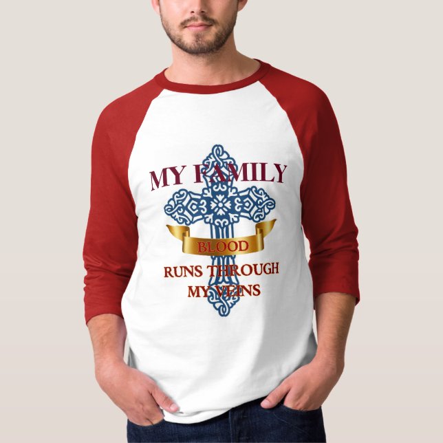 Familjeblodet Springa genom mina ventiler T Shirt (Framsida)