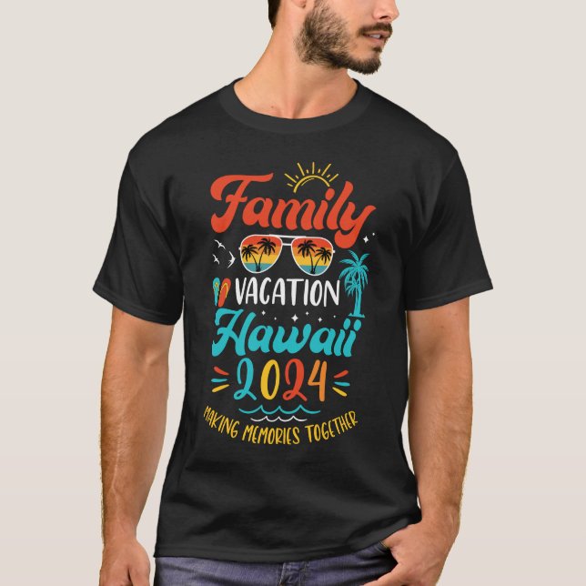 Familjeboende 2024 Hawaii Matching Summer Vacati T Shirt (Framsida)