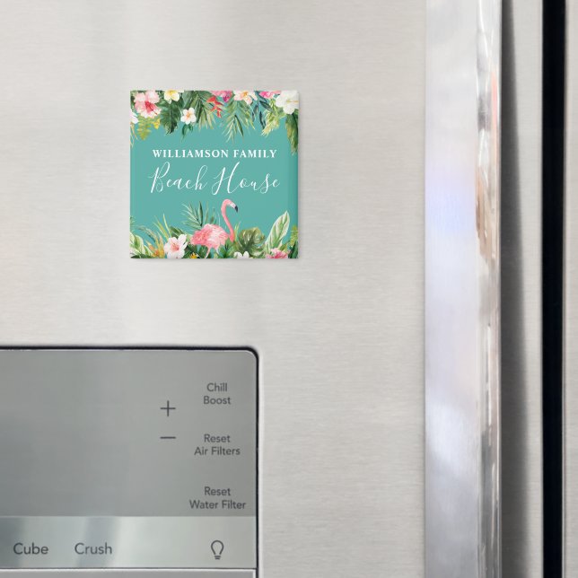 Familjebuss för tropisk Blommigt med vattenfärg Magnet (In Situ (Fridge))