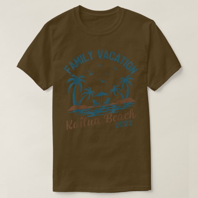 Familjebyte 2022 Handflatan Träd Hawaii Kailua Bea T Shirt (Design framsida)