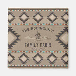 FamiljeCabin Rustic Southwest Native Tribal Cactus Magnet