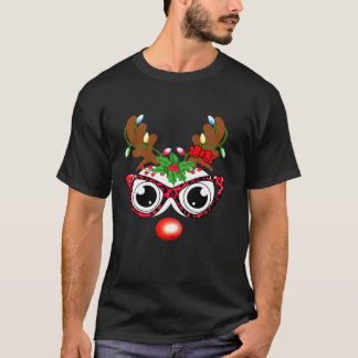 FamiljeChristm för familjen Reindeer Ansikte Leopa T Shirt