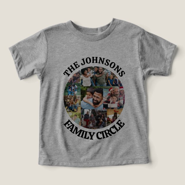 Familjecirkel | Unik fotokollage för Personlig T Shirt (Design Framsida)