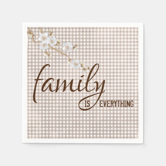 Familjecitat på Gingham Pappersservett (Framsidan)