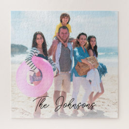 Familjedag | Modern Photo Namn Personlig Pussel