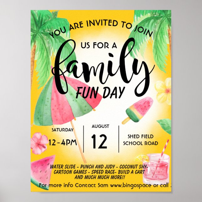 Familjedag roligt poster (Framsidan)