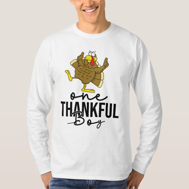 Familjedagen Turkiet en tacksam Thanksgiving T Shirt (Framsida)