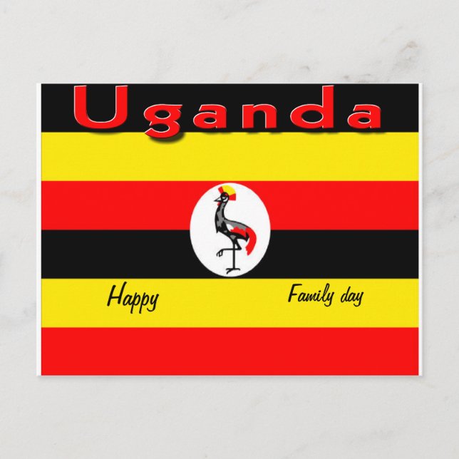 Familjedagsdagen för Uganda vykort för lycklig (Framsida)