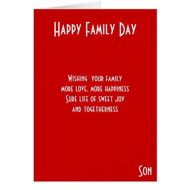 Familjedagsson Hälsningskort (Framsidan)