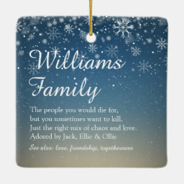 Familjedefinition för god jul Elegant Helgdag Julgransprydnad Keramik