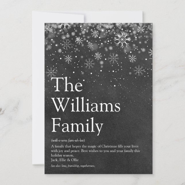 Familjedefinition Kritktavla Julmeddelande Julkort (Framsida)