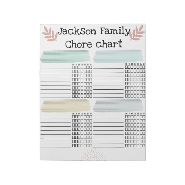 Familjediagram slitas av varje vecka anteckningsblock (Roterad)