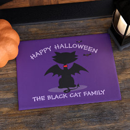 Familjedoormat för Lila i Halloween Cute Black Cat