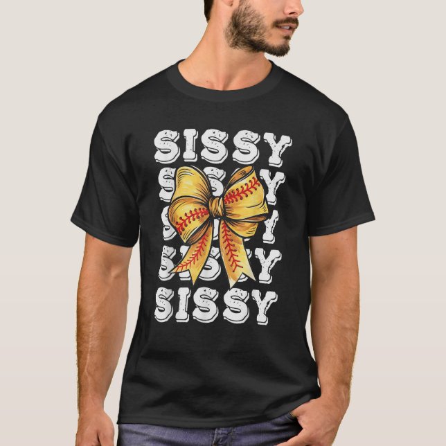 Familjefacket Coquette Softball SISSY Matching T Shirt (Framsida)