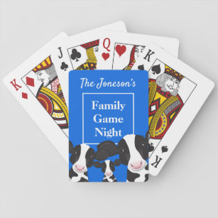 Familjefält, nattblå Namn-vita kor Casinokort