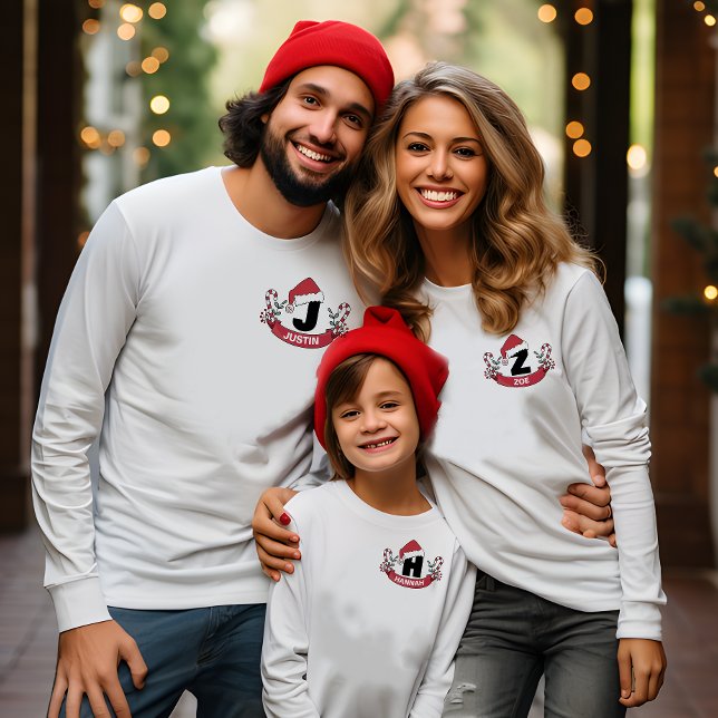 Familjefamiljen Monogram för jultomtens Vapensköld T Shirt (Skapare uppladdad)