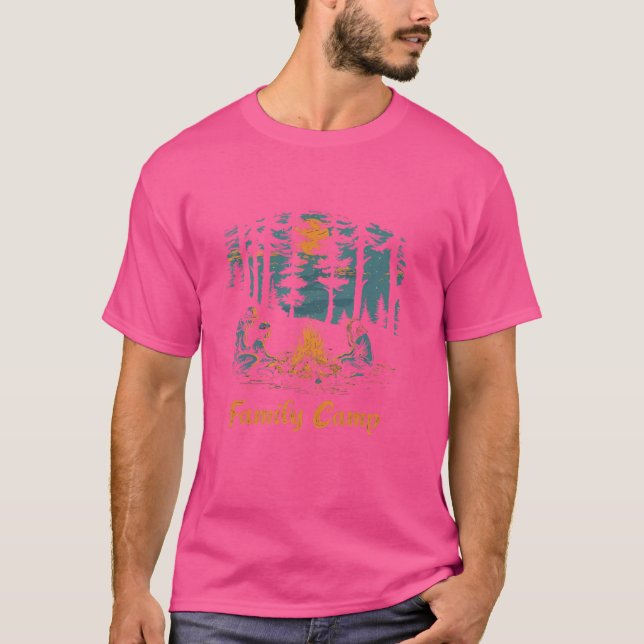 Familjefampen Forest Äventyr Campfire T Shirt (Framsida)