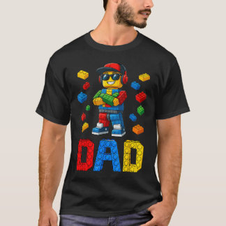 Familjefar Masterbyggare Byggnad Tegelstenar Block T Shirt