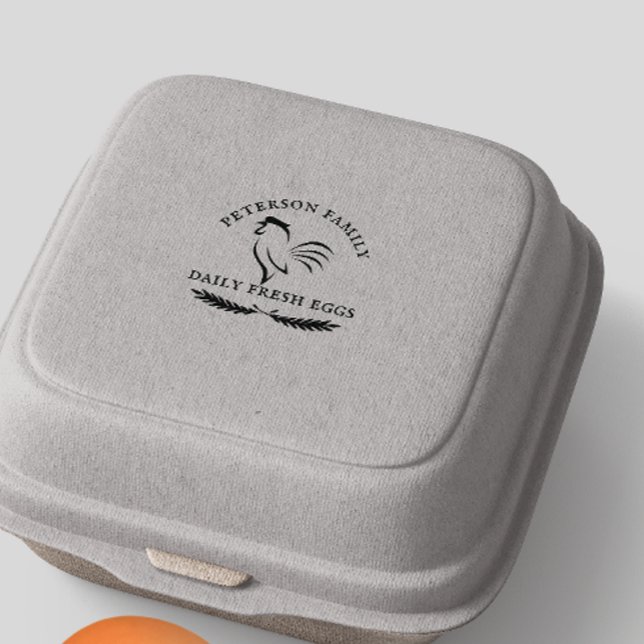 Familjefärgad gårdsuppfödning - Rustic Stämpel (Family Chicken Farm Business Rustic Rubber Stamp)