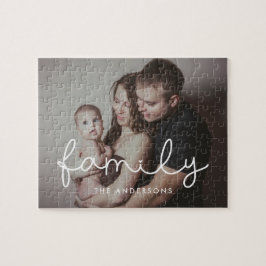 Familjefärgade visuella manusfamiljen bild pussel