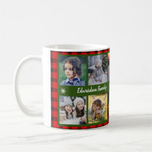Familjefärgfamiljen namn på buffalo plaid kaffemugg