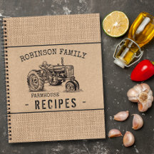 Familjefarmhouse Tractor Burlap Kraft Recipe