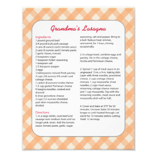 Familjefavoritrecept Retro - Lasagna Fototryck