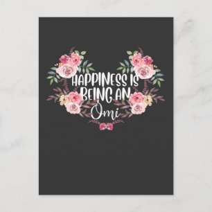 Familjefestor Happmor Happi Omi Grandma Flower Vykort