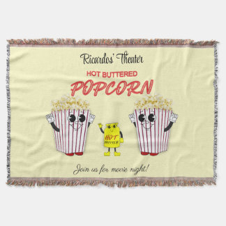 Familjefilm teater med Hett Buted Popcorn Filt