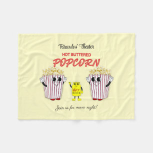 Familjefilm teater med Hett Buted Popcorn Fleecefilt