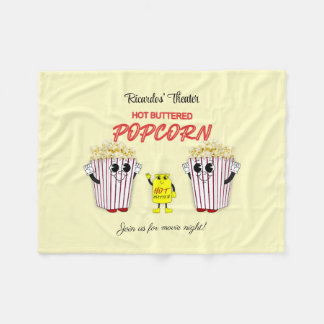Familjefilm teater med Hett Buted Popcorn Fleecefilt