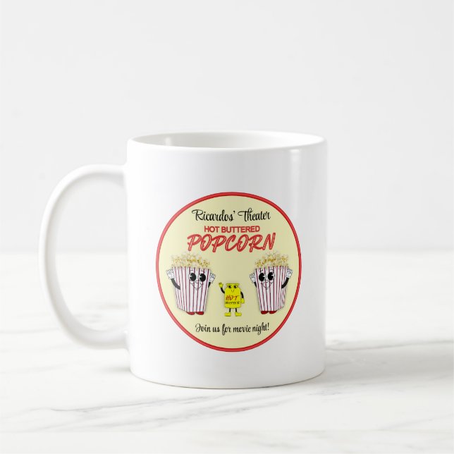 Familjefilm teater med Hett Buted Popcorn Kaffemugg (Vänster)