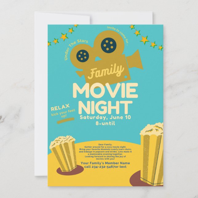Familjefilmen Extravaganza Night! Inbjudningar (Framsida)