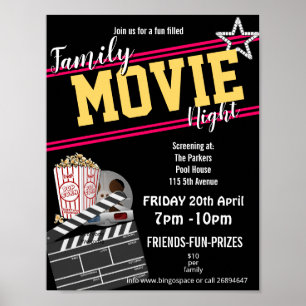 Familjefilmkväll, filmnattens PTA-händelse i party Poster