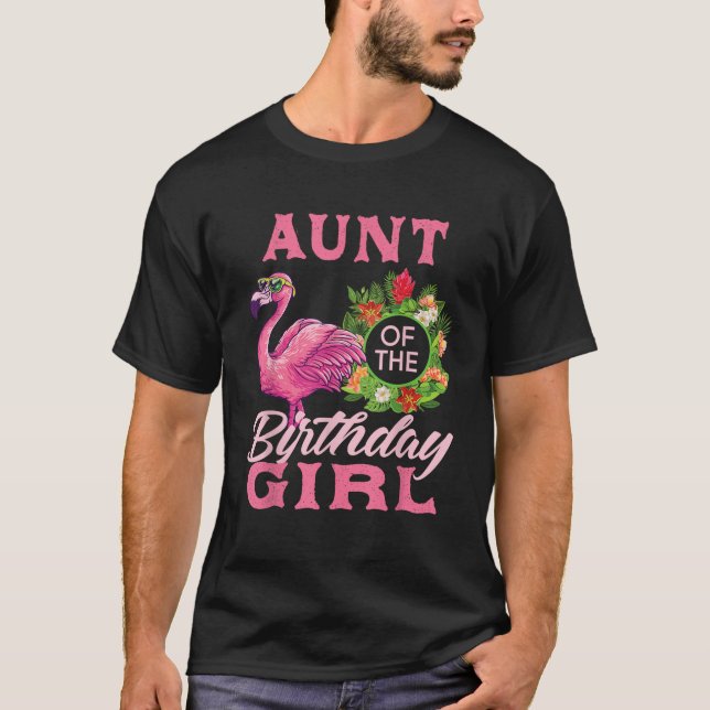 FamiljeFlamingo Matching Moster i Birthday Girl T Shirt (Framsida)