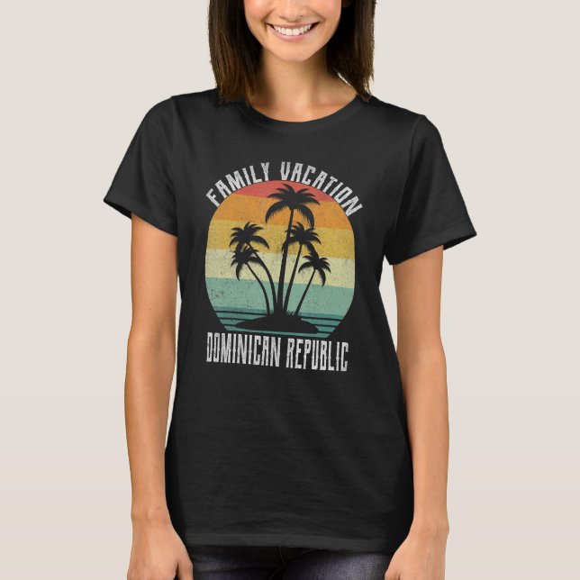 Familjeflykt 22 Matching Beach Summer Dominican T Shirt (Framsida)