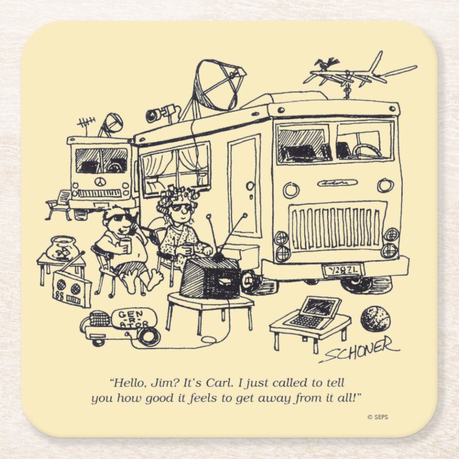 Familjeflykt Underlägg Papper Kvadrat (Framsidan)