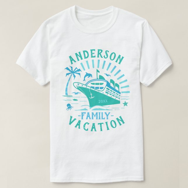 Familjeflyktivet Cruise Frakt Resa | Personlig V2 T Shirt (Design framsida)