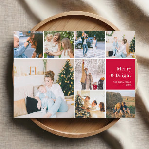 Familjefo Collage Merry och Bright jul Ho Julkort