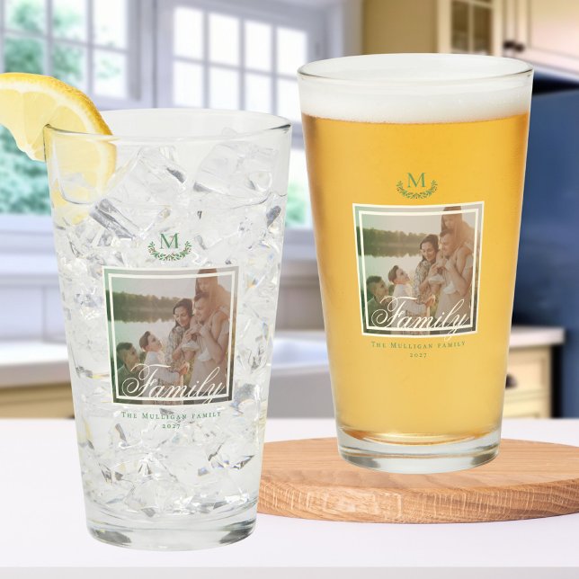 Familjefolösglastumör Monogram andedräkt Glaskopp (Skapare uppladdad)