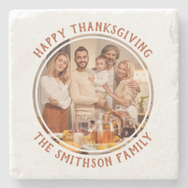 Familjeförmån för personlig Photo Happy thanksgivi Stenunderlägg