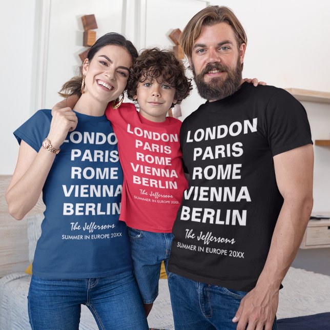Familjeförteckning Resa till Europe Anpassningsbar T Shirt (Skapare uppladdad)