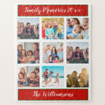 Familjefot Collage julgåva Keepsaké Pussel<br><div class="desc">Det här är en underbar och unik idé för en julklapp - ett pussel med familjens foto - som är lätt att personlig med favoritfoton och som alltid har en nyckelroll. Den här storleken är för ett 11 x 14-tumspussel men fungerar som ett 16 x 20 även med 520 delarare....</div>