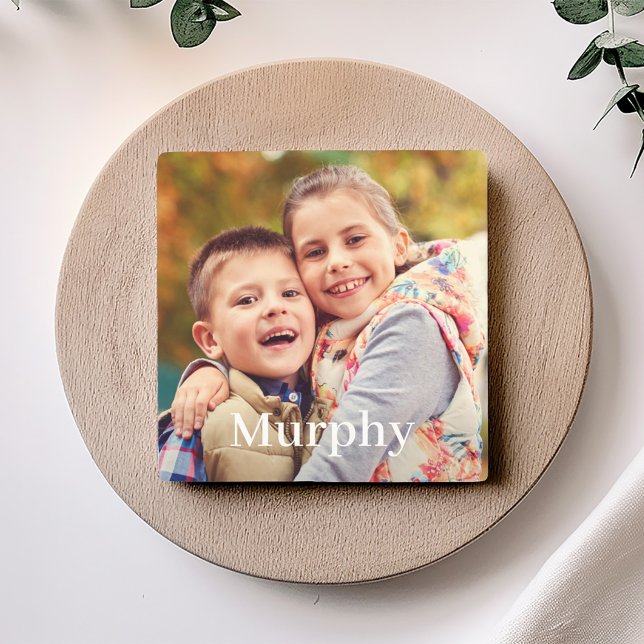 Familjefoto Anpassad Efternamn Monogram Stenunderlägg (Skapare uppladdad)