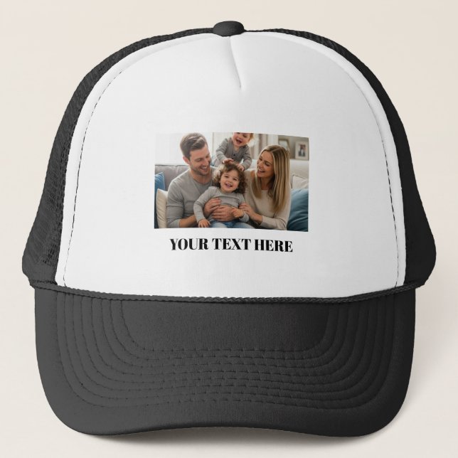 Familjefoto Anpassad text Trucker mössa Keps (Framsida)