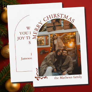 Familjefoto Båge God Jul Namn Julkort