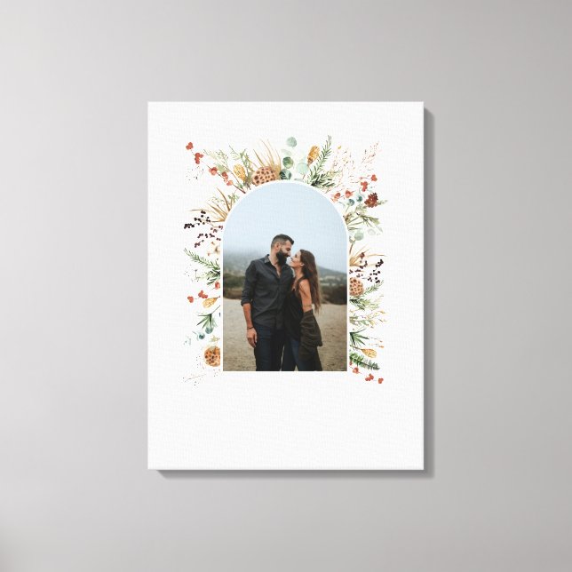 Familjefoto båge vattenfärg botanisk elegant kan canvastryck (Framsida)