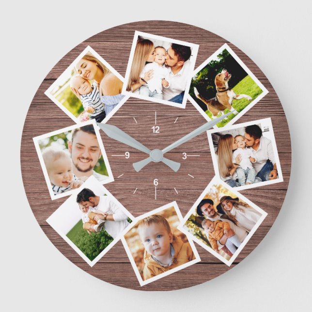 Familjefoto Collage Rustik Chic Gårdshus Stor Klocka (Framsida)