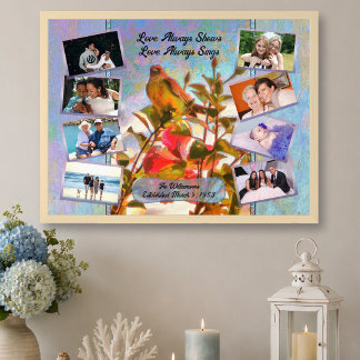Familjefoto Collage Tropisk Fågel 2338 Konsttryck Poster