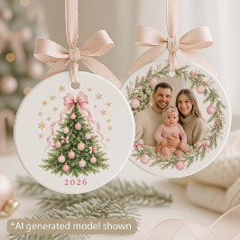 Familjefoto Coquette-slöja Julgransprydnad Keramik